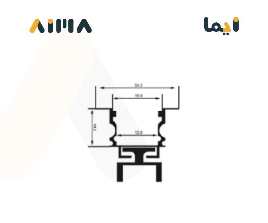صورة نيو باور ألمنيوم بروفايل مخفي جداري سقفي طول 3 متر مقاس 1206